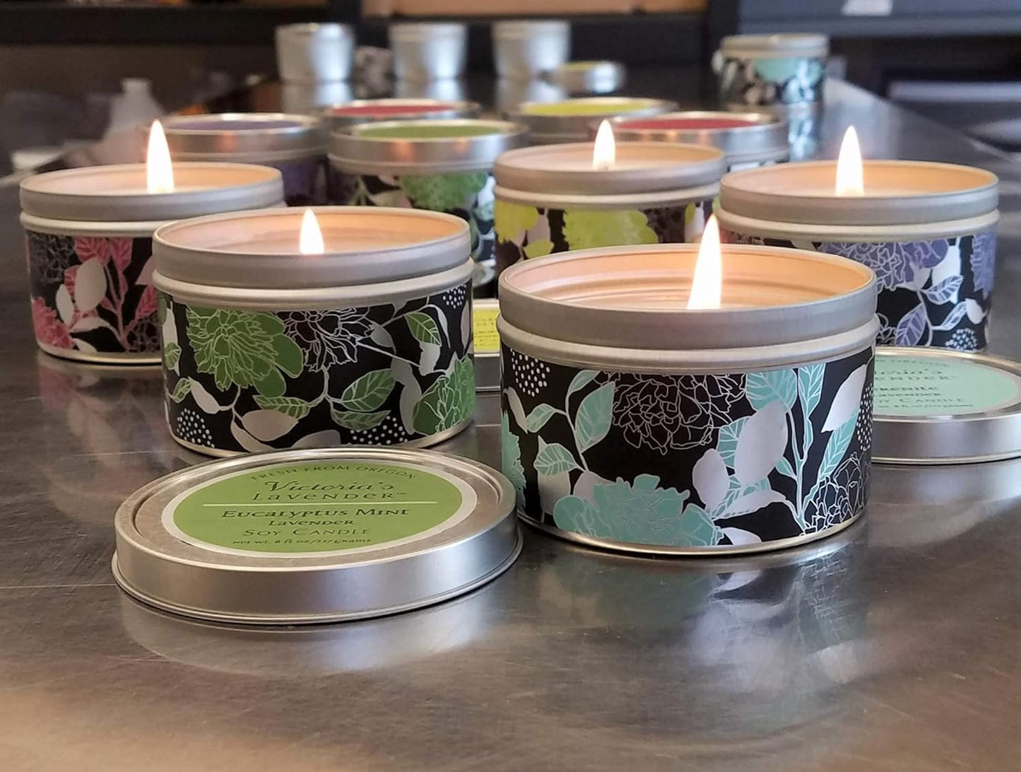 Lemongrass Lavender Luxury Scented Candles 8 Oz - Scented Candles for Home and Relaxation with Essential Oil, Ideal Soy Wax Aromatherapy, Aesthetic & Romantic, Made in the USA by