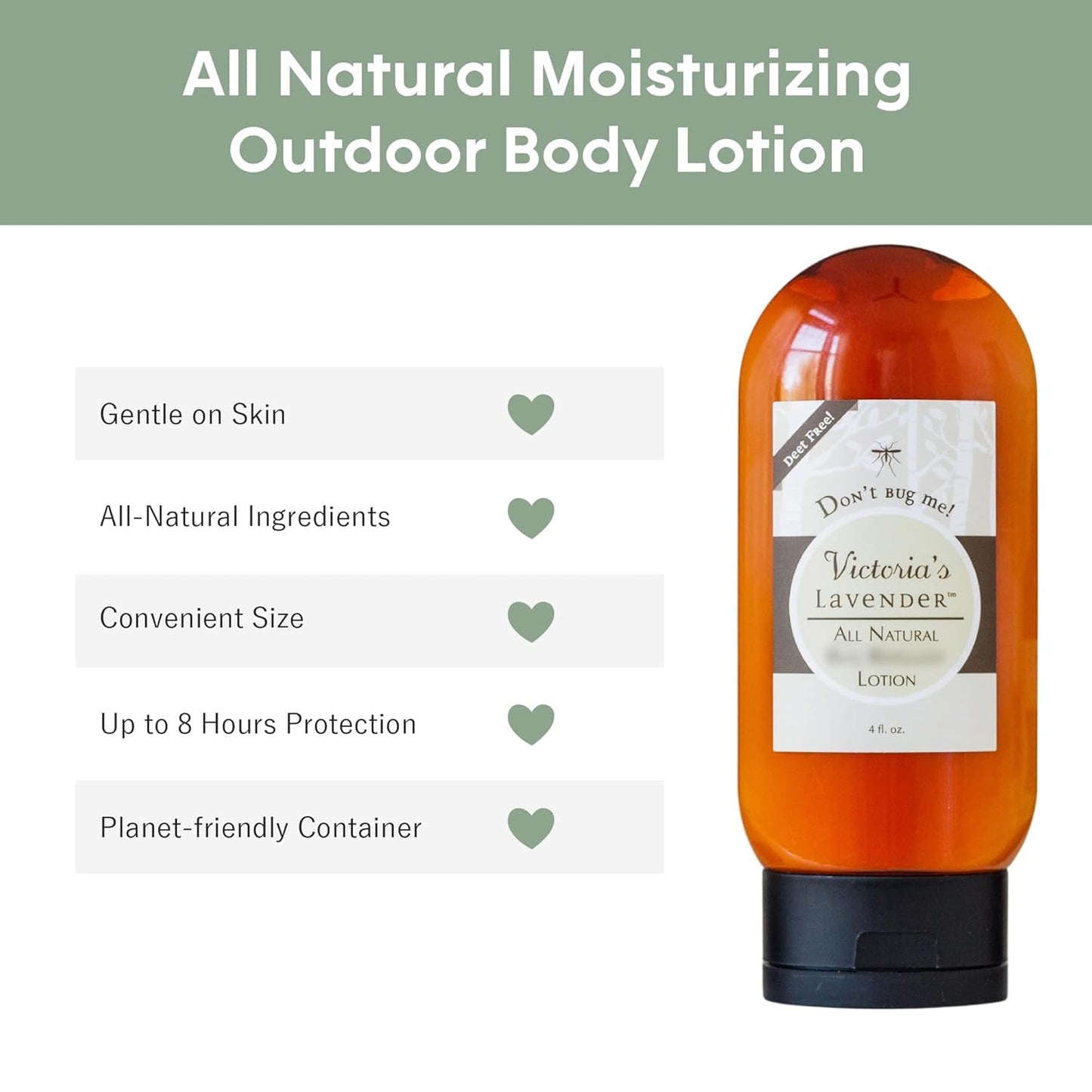 All Natural Moisturizing Body Lotion with Essential Oils - Body Lotion for Skin Protection - Outdoor & Leisure Activities - Backpackers, Campers, Hikers - Made in USA - 4 Oz